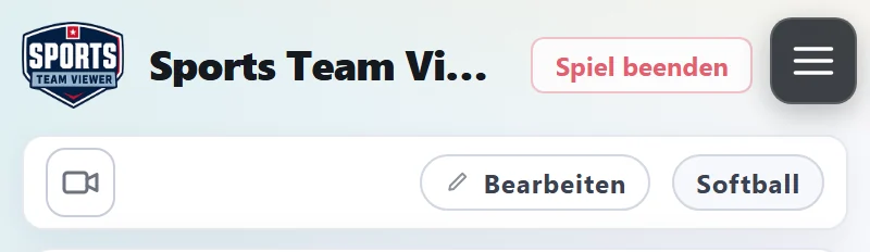 Spiel beenden oben, neben dem Menü.