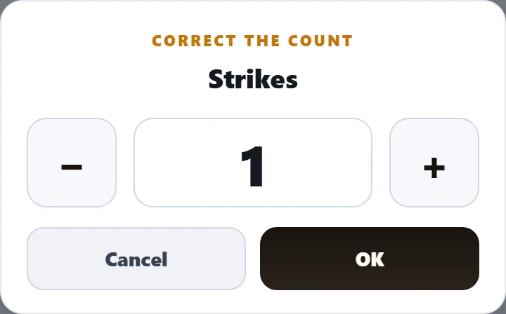 Correcting the number of strikes.