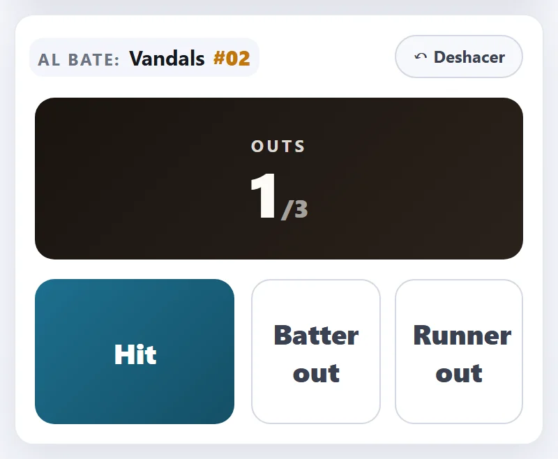 Baseball5: solo se cuentan los outs.