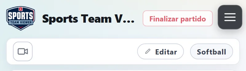 Finalizar partido arriba, junto al menú.