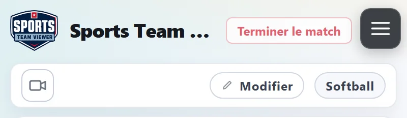 Terminer le match en haut, à côté du menu.
